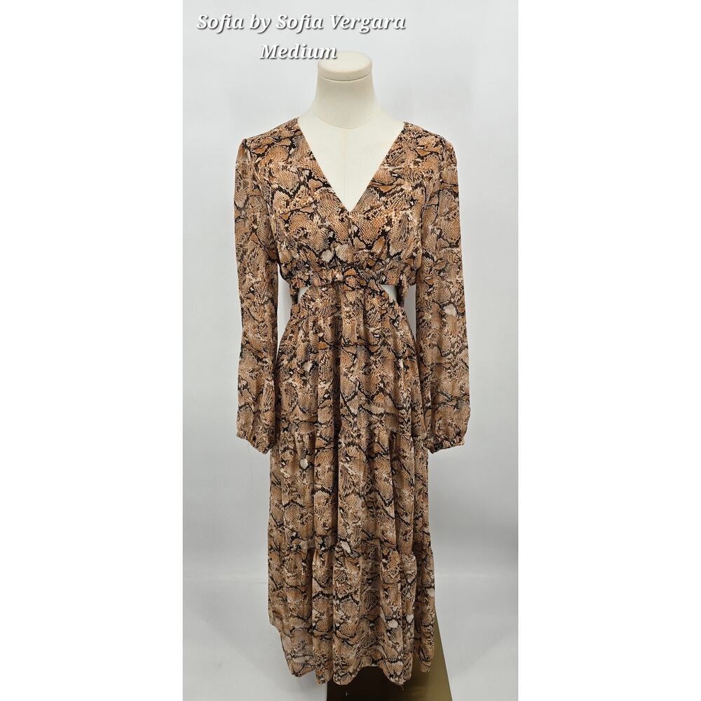 Sofia Jeans by Sofia Vergara Snake Print Cutout Maxi Dress